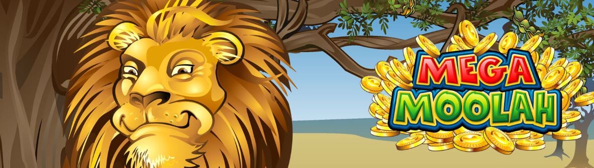 Mega Moolah animerad bild savann med lejon
