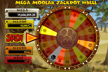 Mega Moolah jackpot wheel